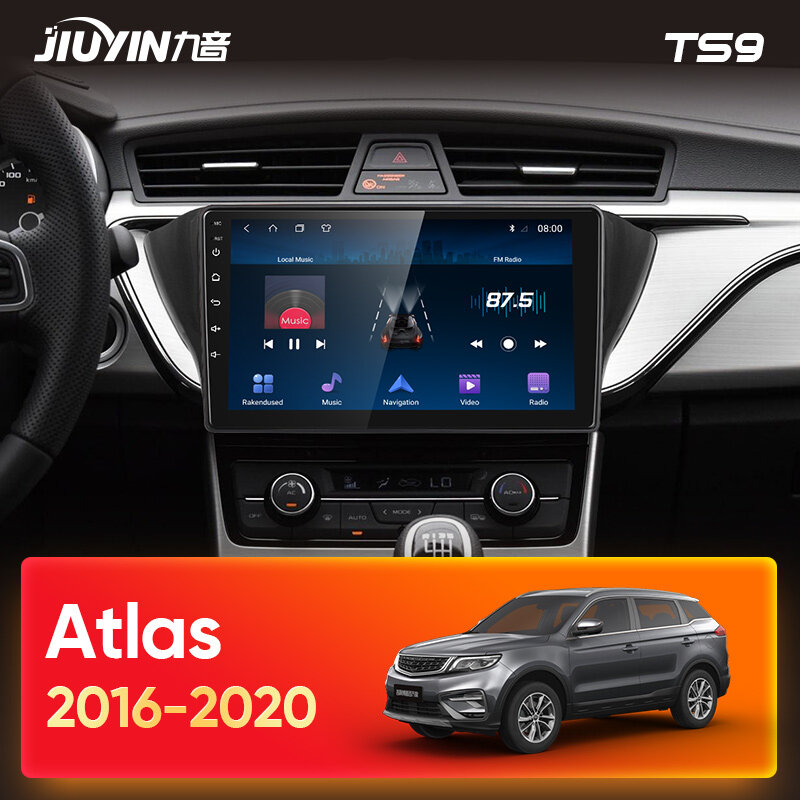 JIUYIN – autoradio Android 10.0, Navigation GPS, lecteur multimédia vidéo, sans DVD, 2 Din, pour voiture Geely Atlas (NL-3, 2016, 2020)