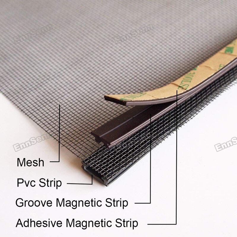 Tela mosquiteiro magnética personalizada, diy, para janelas, removível, lavável, invisível, rede contra mosquitos