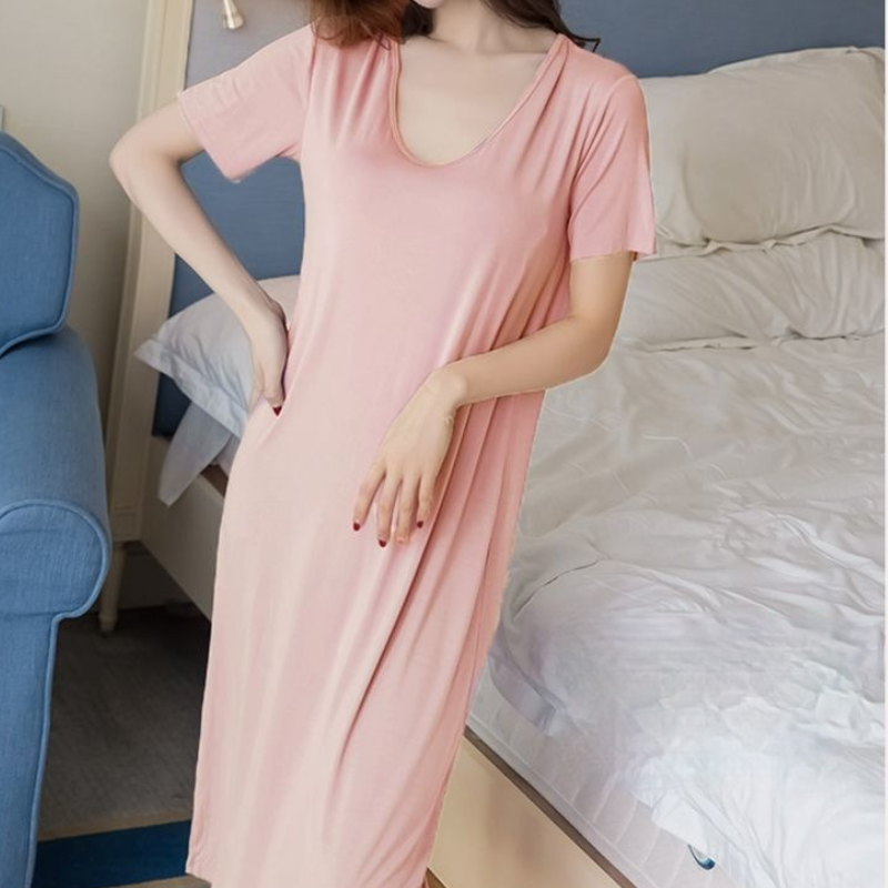 Nightgowns Women Solid 5 Colors Thin Summer Ladies Sleepwear Fashion Korean Style Elegant Vintage Casual Sexy Nightwear Loose