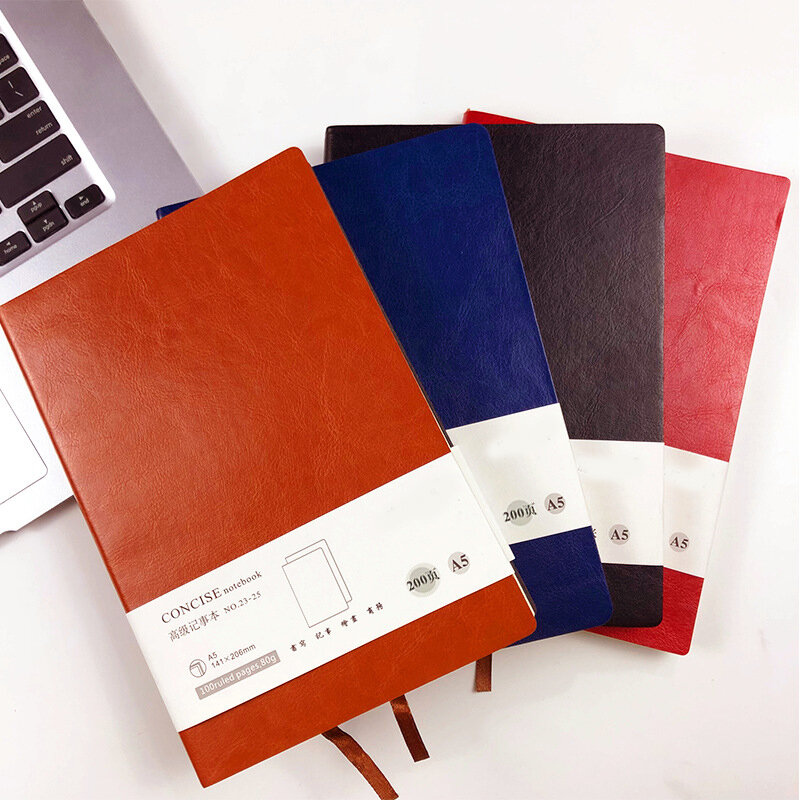 Zachte Pu Lederen Notebook Met 100 Pages Draagbare Multipurpose Notebook Voor School Office Business Notebooks Briefpapier Gift