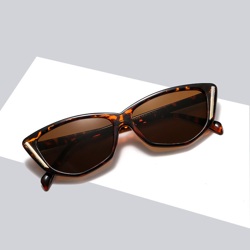 Gafas De Sol – lunettes De soleil yeux De chat pour hommes et femmes, Vintage, imprimé léopard, personnalisé, petite monture assortie, Street, UV400