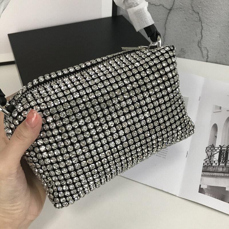 2021 패션 캐주얼 라인 석 핸드백 가방 작은 2020 새로운 다이아몬드 작은 사각형 가방 여성 틈새 디자인 어깨 메신저 가방