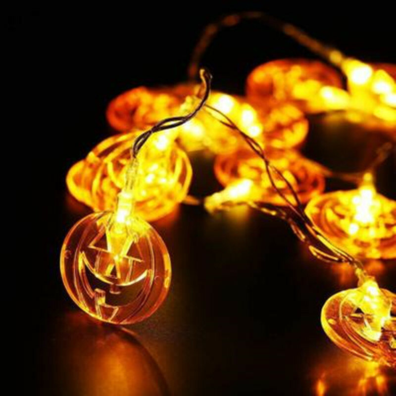 Guirnalda de luces Led para Halloween, luces decorativas con batería, fantasma, Calavera, murciélago, fiesta de Halloween, jardín, decoración al aire libre, lámpara de hadas