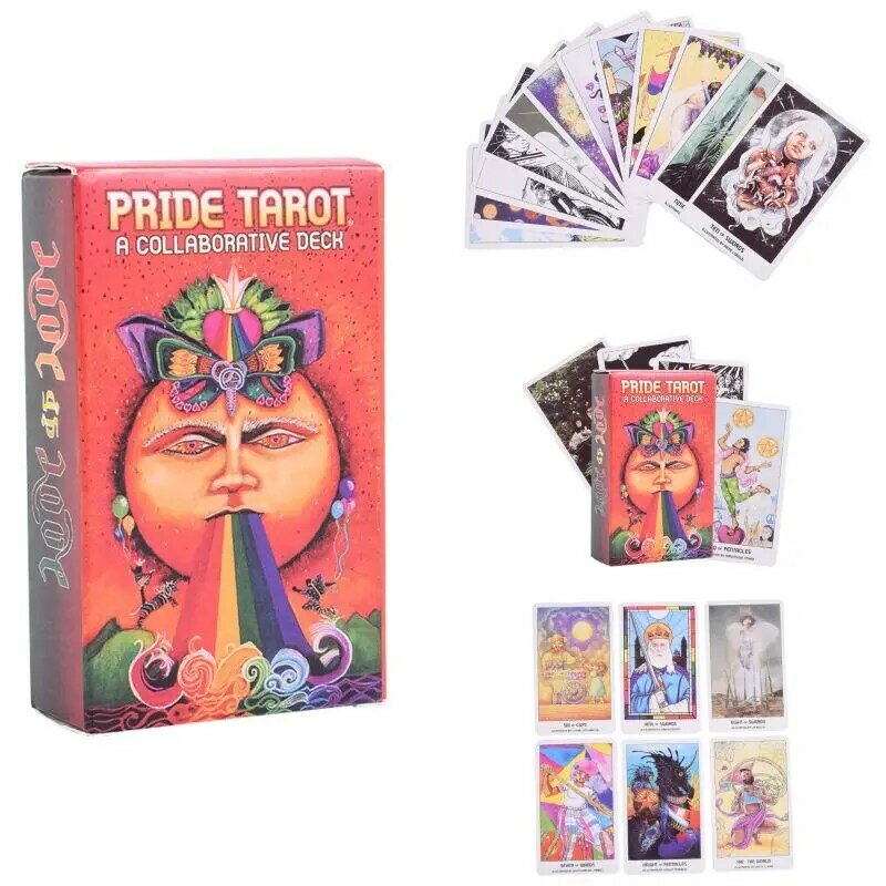 Hot-Selling High-Definition Tarot Card Factory Made High-Quality Full English Party Divination Game -Pride Tarot A Collaborative