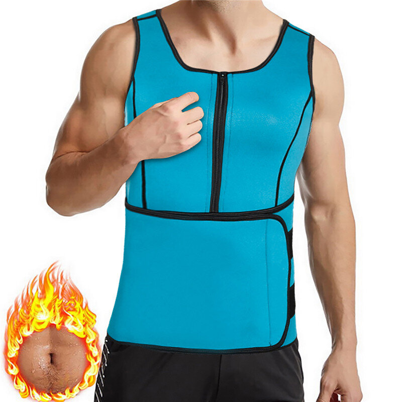 Homens corpo shaper cintura trainer sauna terno suor colete emagrecimento roupa interior camisa de perda de peso queimador de gordura treino tanque topos shapewear