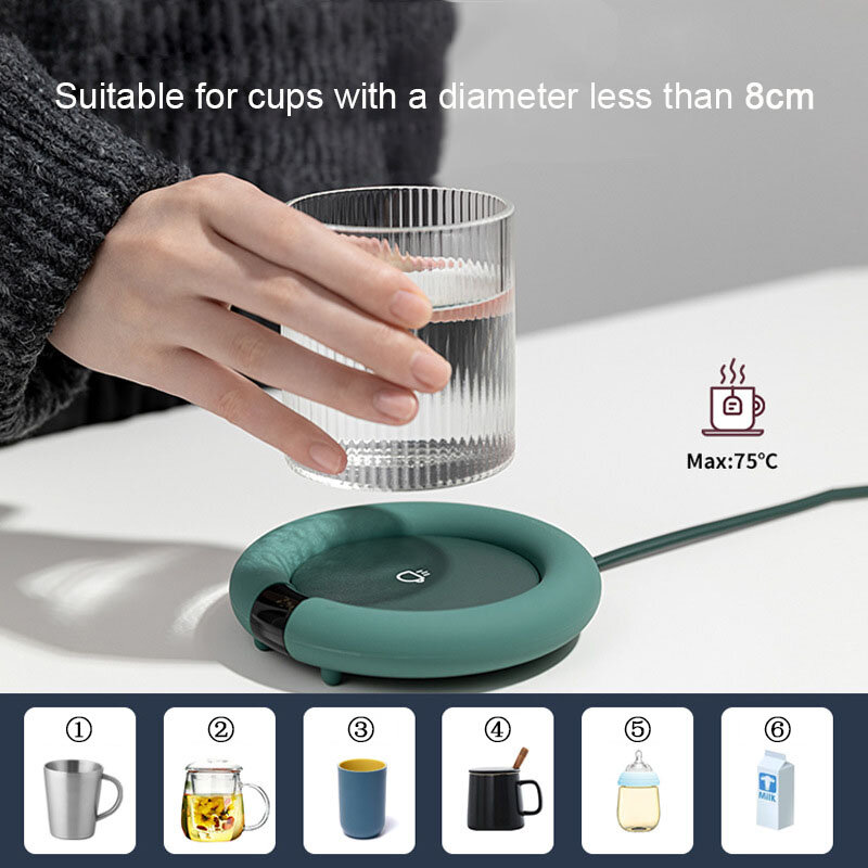 새로운 크리 에이 티브 커피 차 머그잔 따뜻한 패드 전기 난방 컵 패드 홈 오피스 3 온도 조절 LED 디스플레이 선물 아이디어