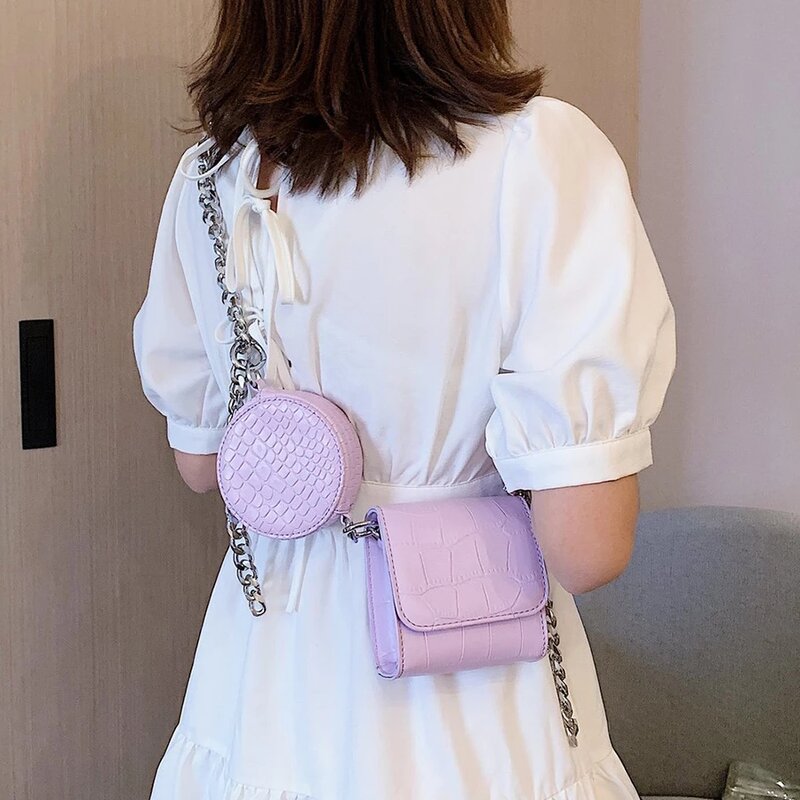 Дизайнерская женская сумка, комплект из 2 предметов, сумка через плечо с узором «крокодил», маленькие Сумки из искусственной кожи, сумка на п...