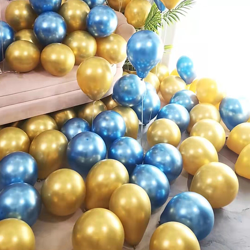 Ballons métalliques argent, bleu, vert, violet, rose, or, 10 ou 20 pièces, décoration en arc pour fête d'anniversaire et mariage, à Air