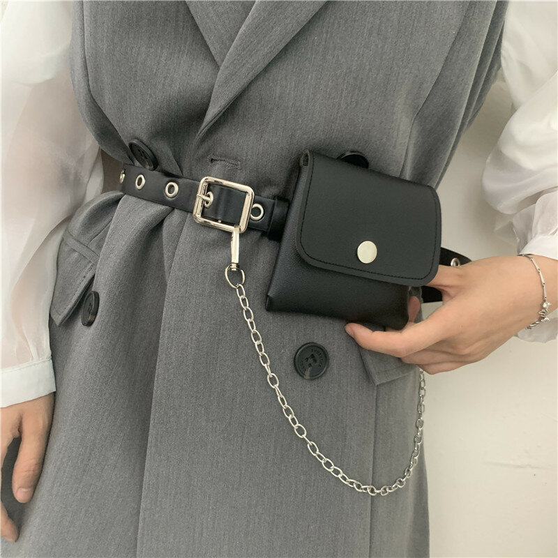Youda Original Hiphop Women Belt Bags Fashion Ladies Waist Bag Cool Girls Coin Pocket Punk Style Chest Pack Female Simple Pouch