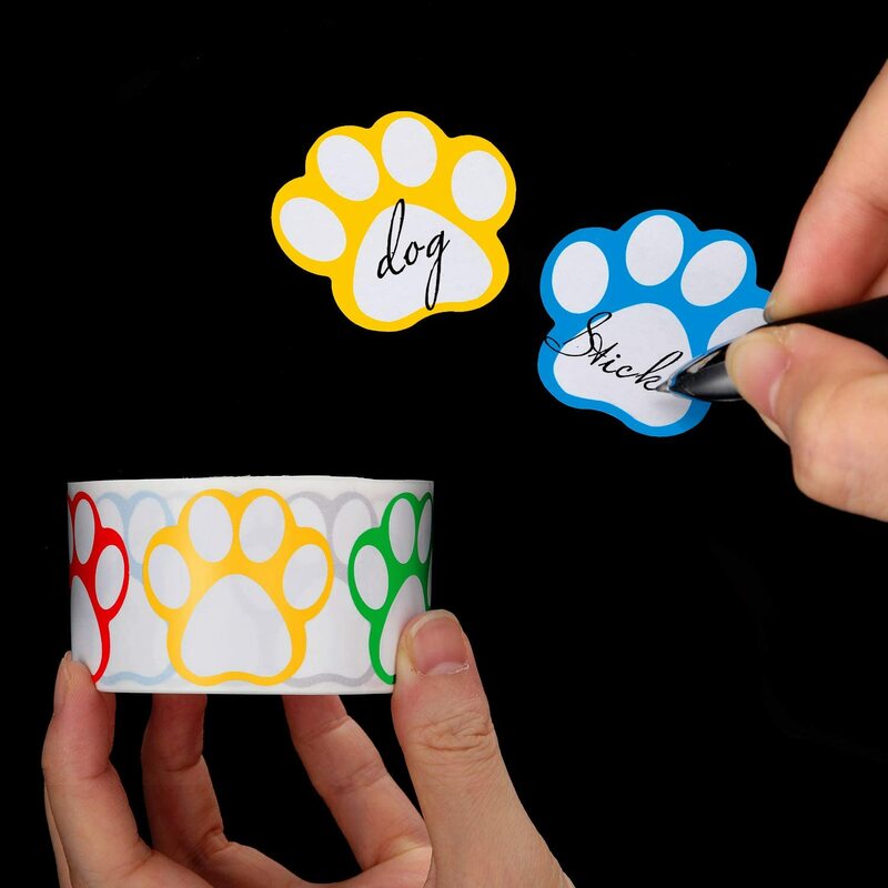 Adesivos coloridos animais para crianças, adesivos com 6 cores de cães/ursos, para atividades diy, lembrancinhas de festa, álbum de recortes, 500 peças
