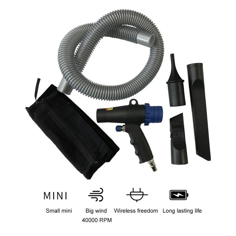 2 In 1 Kit aspirapolvere pneumatico compressore spolverino aria aspirapolvere pneumatico strumento di pulizia aspirazione pneumatica per polvere di detriti