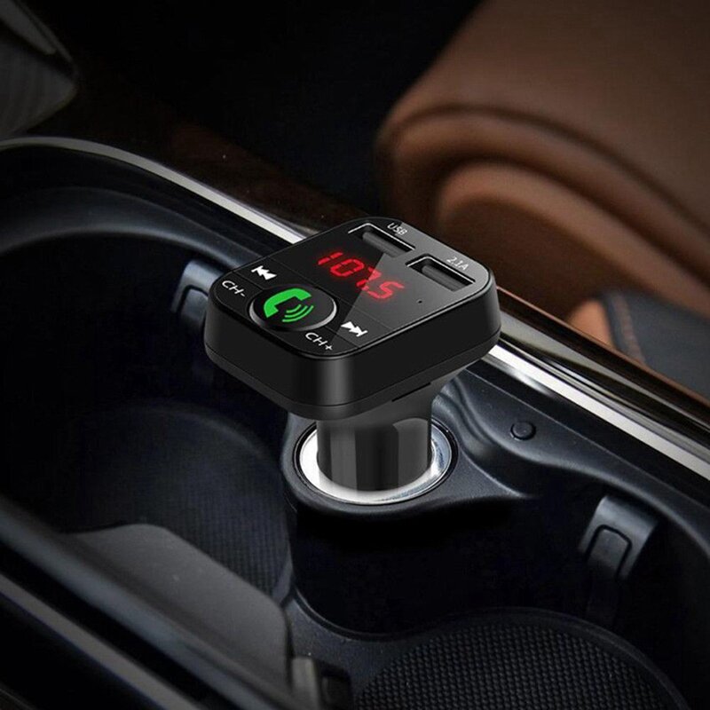 Автомобильный беспроводной комплект громкой связи Bluetooth FM-трансмиттер ЖК-дисплей Автомобильный MP3-плеер USB зарядное устройство FM-модулятор ...