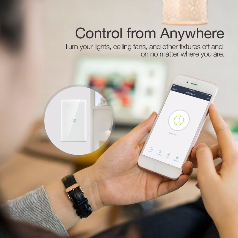 Lonsonho-interruptor inteligente Tuya con WiFi, 1, 2, 3 y 4 entradas, Control remoto inalámbrico, luz de pared, táctil, Compatible con Alexa, Google Home