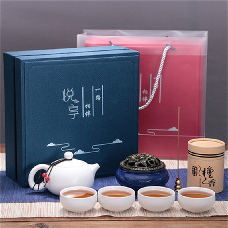 Tazze da tè di sabbia viola Set di teiere portatili in ceramica viaggi all'aperto tazze da tè Gaiwan di cerimonia del tè tazza da tè regalo Fine Set da tè Kung Fu