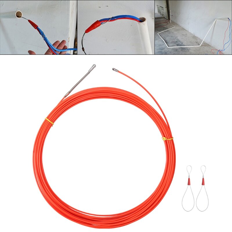 5/10/15/20/25M/30M Alat Penarik Kabel Ducting Saluran S Roda Mendorong untuk Pemasangan Kabel Dalam Stok