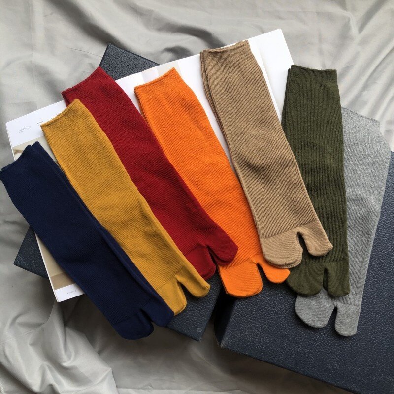 Hoge Kwaliteit Gekamd Katoen Split Teen Sokken Unisex Eenvoudige Comfortabele Twee Tenen Sokken Japanse Mannen Vrouwen Tabi Sokken