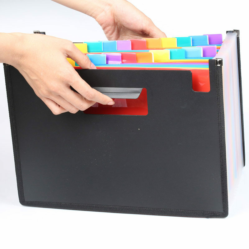 13/24/37 warstwy rozkładana teczka plik Holder A4 aktówka Rainbow klasyfikacja Test papiery narzędzie biznes rozszerzenie pliku foldery