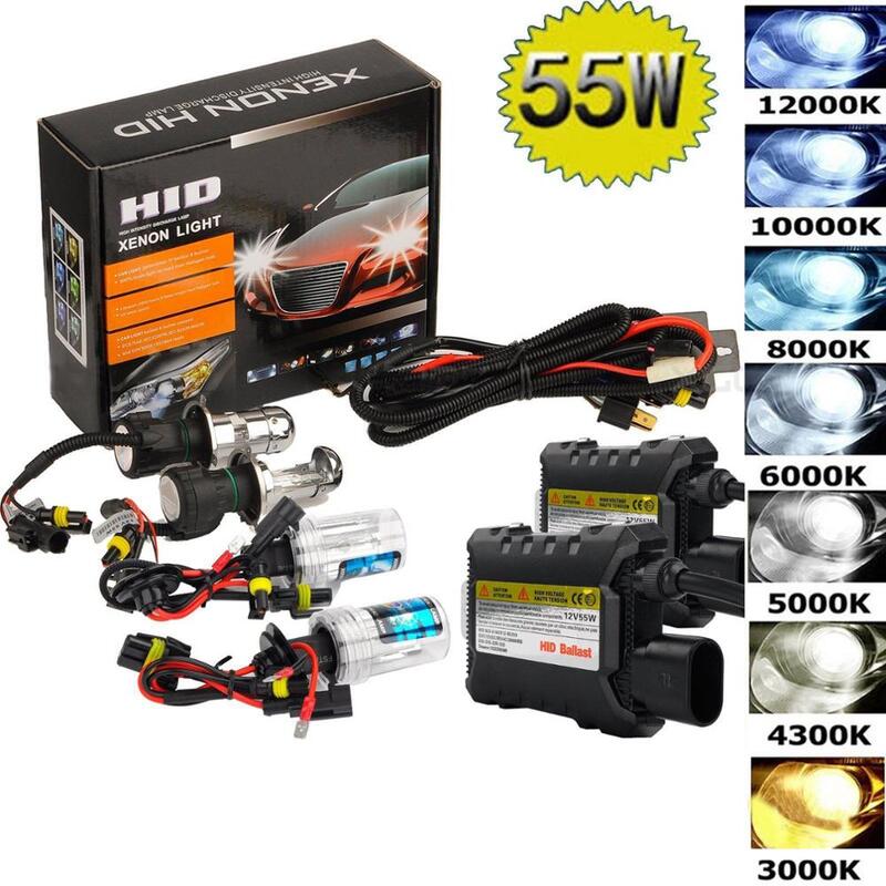 55W Xenon Hid Kit H1 H3 H4 H8 H7 H11 9005 9006 880/1 H13ไฟหน้ารถหลอดไฟไฟหน้า3000K 4300K 6000K 8000K 12000Kหลอดไฟ