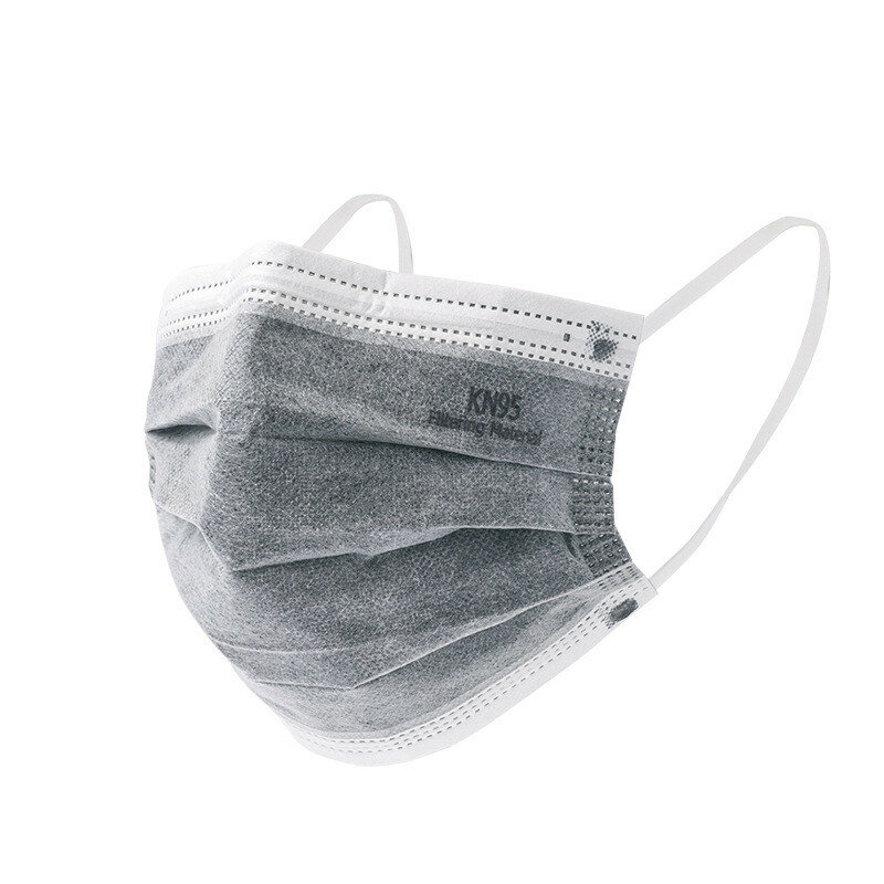 Mascarilla protectora FFP2 de 5 capas, máscara con respirador de carbón activado, color gris, certificado CE, fpp2, KN95