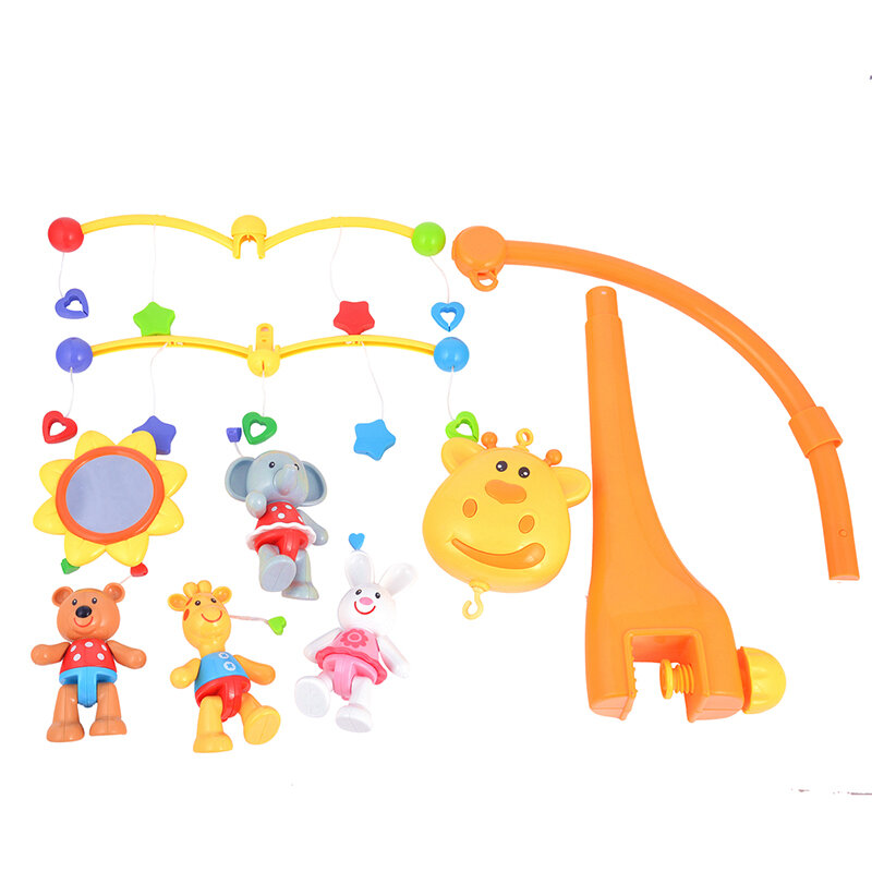 Brinquedos do bebê berço titular chocalhos suporte musical berço celulares brinquedos 0-12 meses com cronometragem pendurado rotativa animais acalma brinquedos