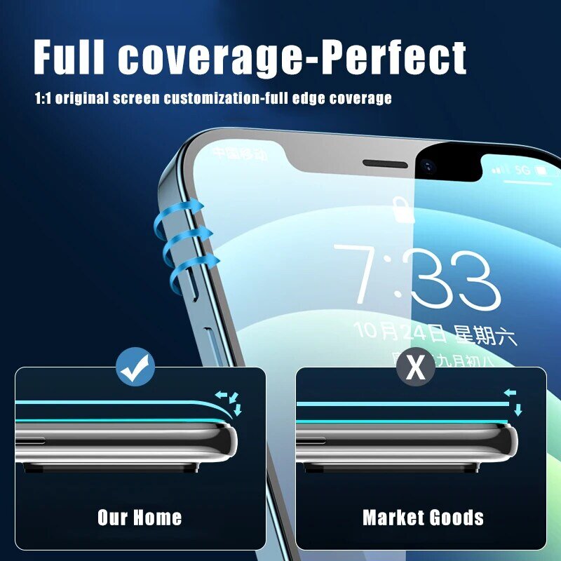 3 Pièces En Verre Trempé Sur Le Pour iPhone 12 11 Pro Max Protecteur D'écran Pour iPhone X XS XR 11 12 Pro Max 12 Mini Verre De Protection
