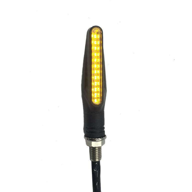 4PCS 12V Flowing Water Flicker Led Motorcycle Turn Signal Indicators Blinker Flexible Bendable Amber Light Lamp For Suzuki Honda