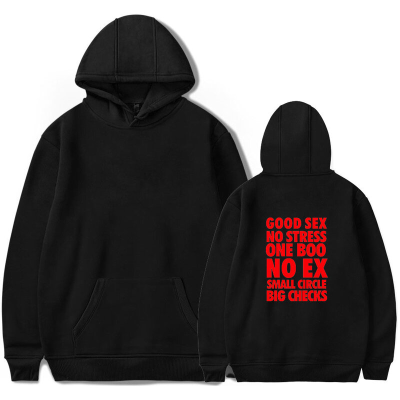 Bom sexo sem estresse um boo não ex pequeno círculo grandes cheques hoodies homens engraçado impressão pulôver streetwear hoodie feminino/masculino