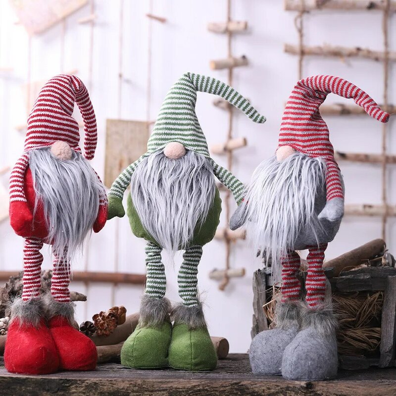 Gnomes Santa Clausตุ๊กตาตกแต่งสำหรับHome Merry Christmas Elfตุ๊กตาเครื่องประดับตกแต่งสวนคริสต์มาสNavidadใหม่ปี2021