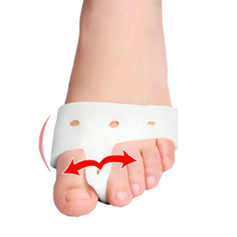 2 pçs = 1 par silicone toe straightener corrector dedo do pé separador cuidados com os pés dedos separadores alívio da dor hallux valgus protector