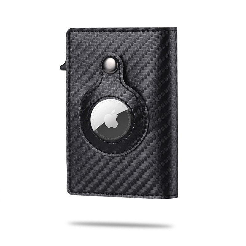 2021สำหรับ Apple Airtag กระเป๋าสตางค์คาร์บอนไฟเบอร์แฟชั่น ID บัตรเครดิต Rfid Slim Airtag สไลด์กระเป๋าสตางค์ Designer ...