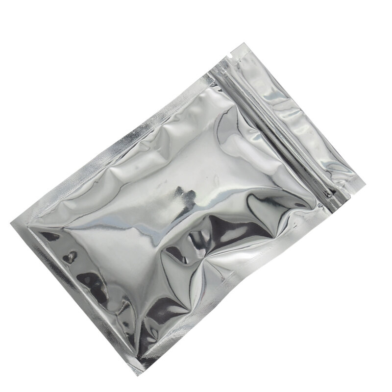 100 unids/lote transparente frontal con cierre de cremallera de Mylar de papel de aluminio bolsa de embalaje con cremallera Ziplock sellar papel de aluminio bolsas de plástico