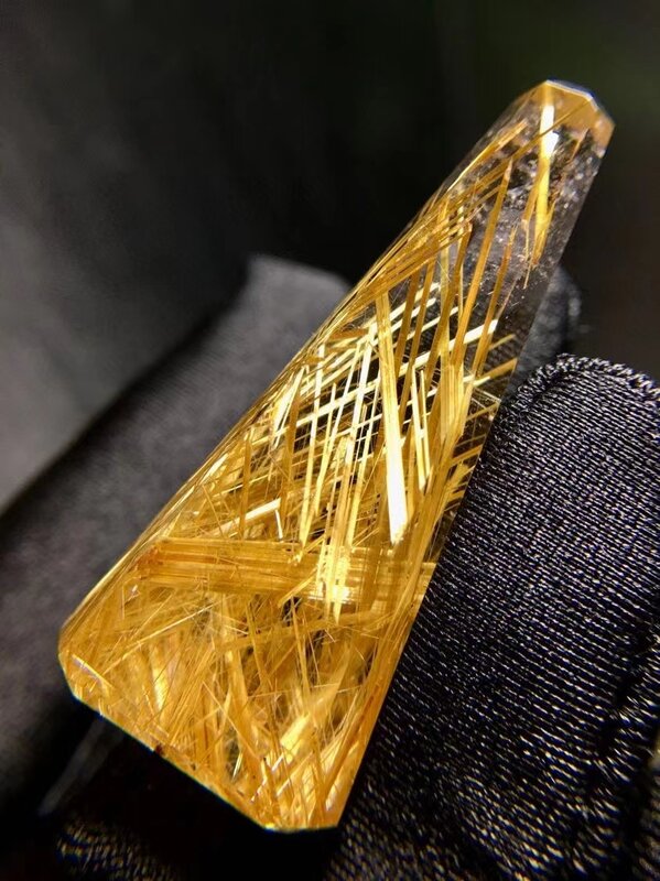 حقيقية الذهب الطبيعي Rutilated قلادة من الكوارتز 43*17.3*15.4 مللي متر الكريستال قلادة الموضة Rutilated مجوهرات حقيقية AAAAAA