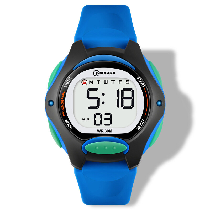 Relojes deportivos para niños y niñas, reloj electrónico impermeable con alarma LED, Digital