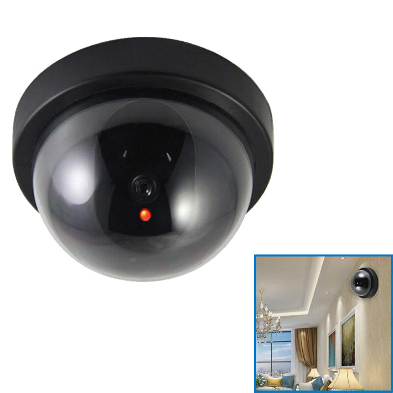Cámara de alarma para interior, cámara web falsa de vigilancia en exterior, luz LED, emular CCTV para advertencia