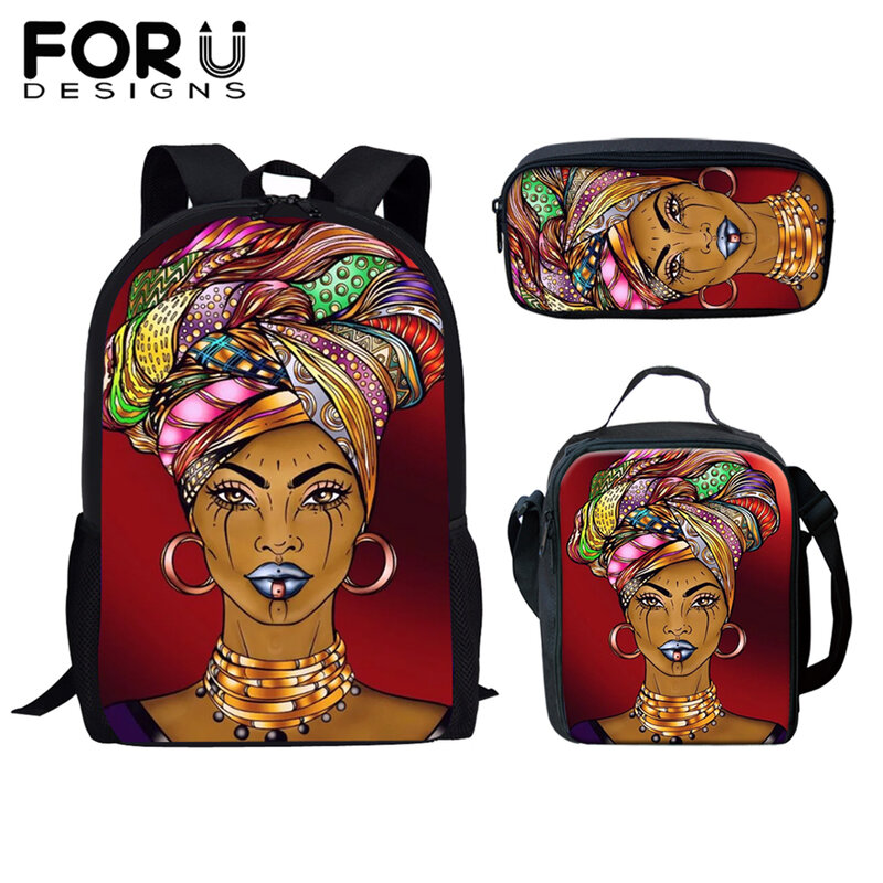 FORUDESIGNS African Tribal Women 3D Printing Unisex Backpack School Backpack for Teenagers MultiPurpose Book Bag Rucksack