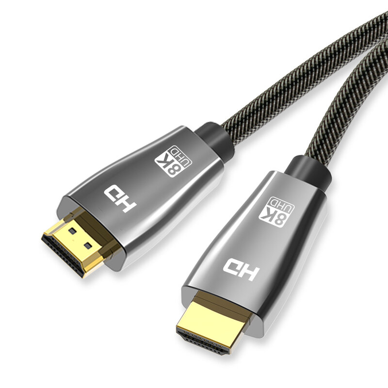 HDMI 2.1 złoty kabel warstwowy 4K @ 120HZ szybki 8K @ 60HZ UHD HDR 48 gb/s kabel do projektorów PS4 HDTVs 1m 2m 3m HDMI 2.1