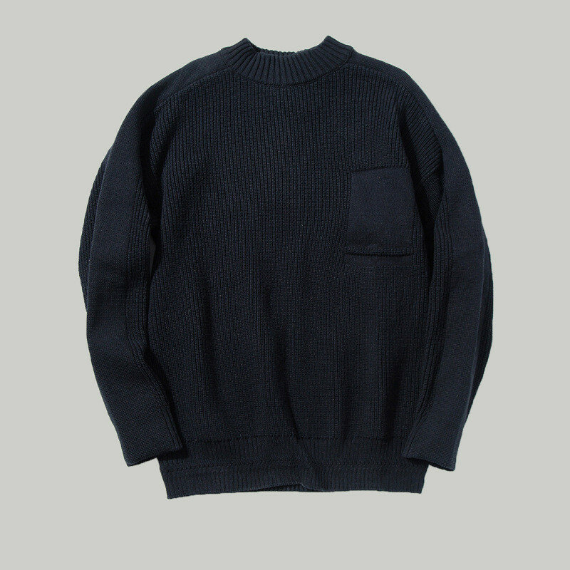 Pull tricoté pour homme, chaud et décontracté, couleur unie, grande taille, collection automne et hiver