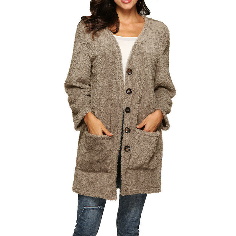 New Ladies Fashion Thick Pullover fleece warm mid-length cardigan jacket Sweater Autumn Winter Large Size 5XL Ladies Warm Clothi