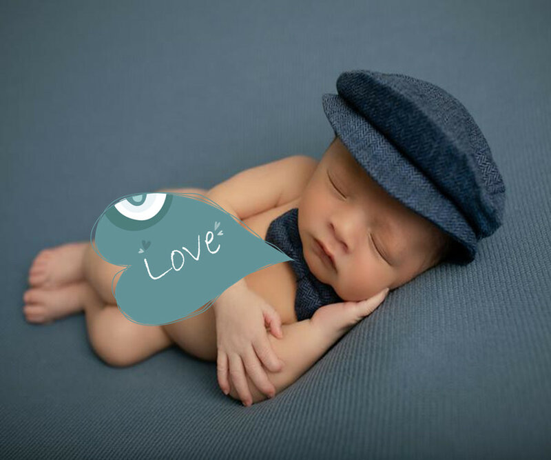 Bayi Baru Lahir Bayi Laki-laki Topi Kostum Little Gentleman Dasi Baru Lahir Fotografi Alat Peraga Foto Studio Aksesoris