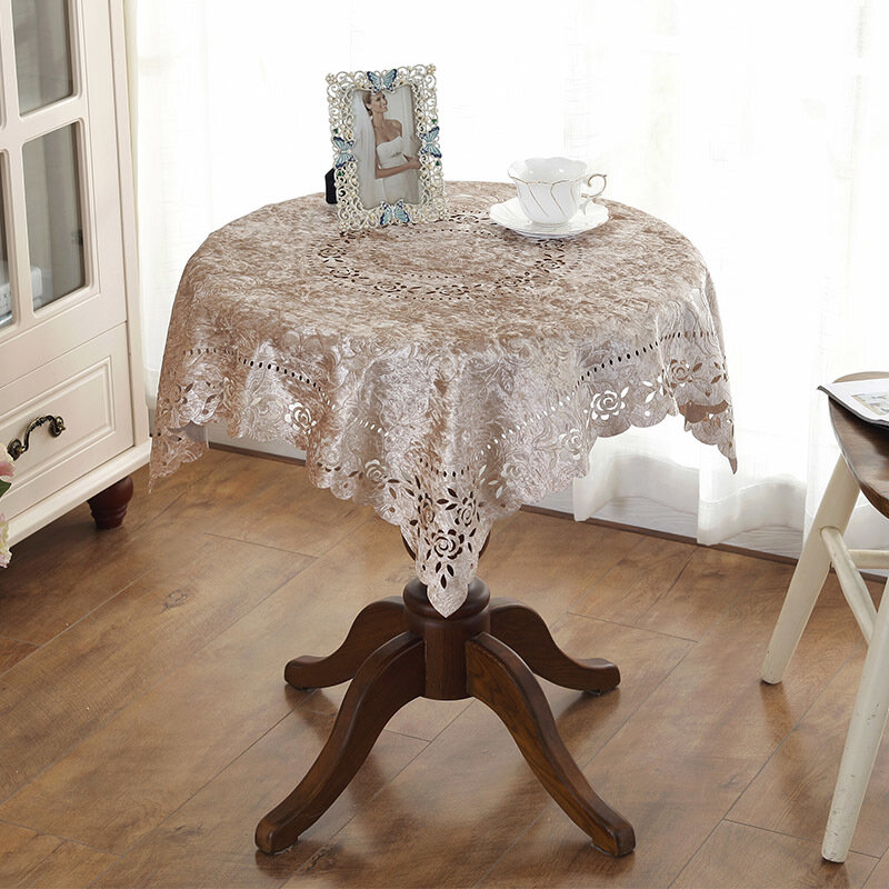British Simple Luxury Velvet Hollow Tablecloth Waterproof And Oil-proof Furniture Electrical Dust Cloth Christmas Wedding Decor