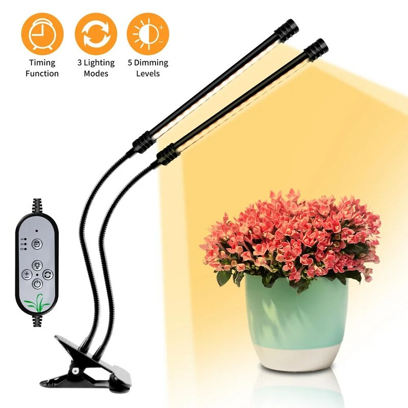 5V LED Grow Light Four Heads Plant Light For Plants Seedlings Flower Home Tent With Remote Control Sunlight Full Spectrum Lamp