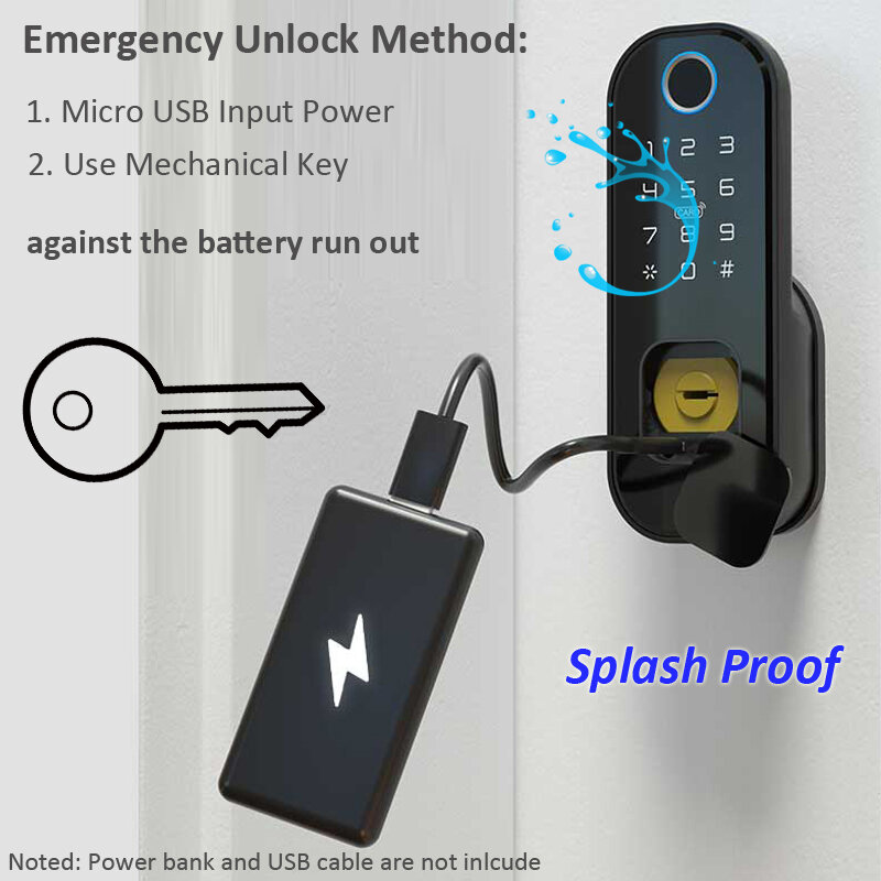 Kunci Pintu Pintar Sidik Jari Kunci Kontrol Akses Nirkabel Bluetooth 13.56Mhz Kode Digital Alexa Google Assistant Kunci Keamanan