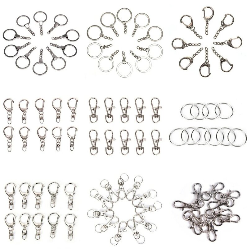 10pcs Metal Swivel Trigger Lobster Clasps Clip Snap Hook Bag Parts Findings Clasps Key Chain Ring Craft