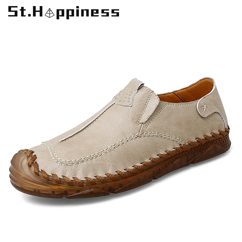 2021 New Men Casual Shoes Fashion Soft Leather Driving Shoes Brand Slip On Flat Shoes Loafers Moccasins Men Shoes Big Size 48