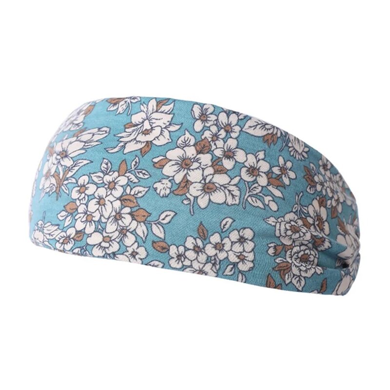 Boêmia boêmia floral largo estiramento faixa de cabelo para meninas elástico turbante flor spa headbands