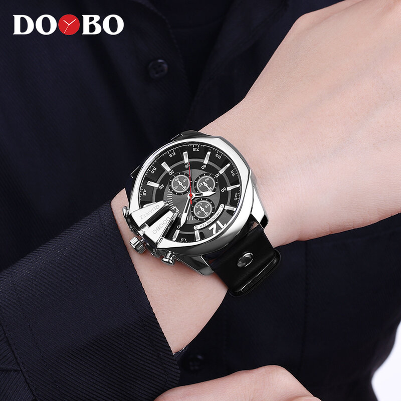 Doobo-高級スポーツ腕時計,クォーツ,男性用,大型時計,ミリタリー,男性