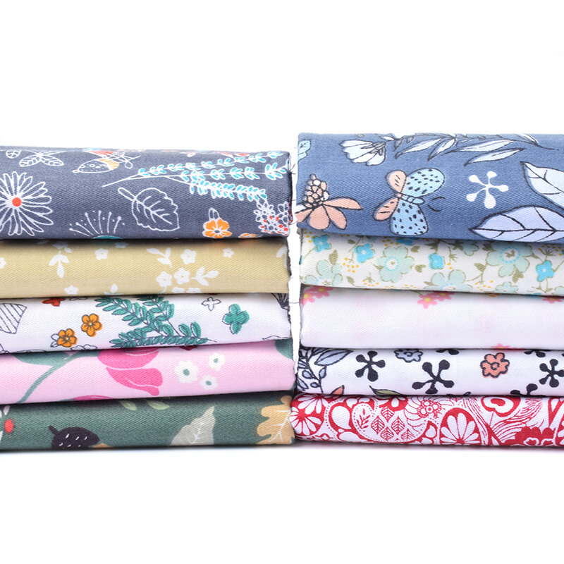 Floral 100% Cotton Fabric For Making Clothes Baby Dress Sewing Bed Sheet Pillow Cover DIY Quilting Child Fabrics