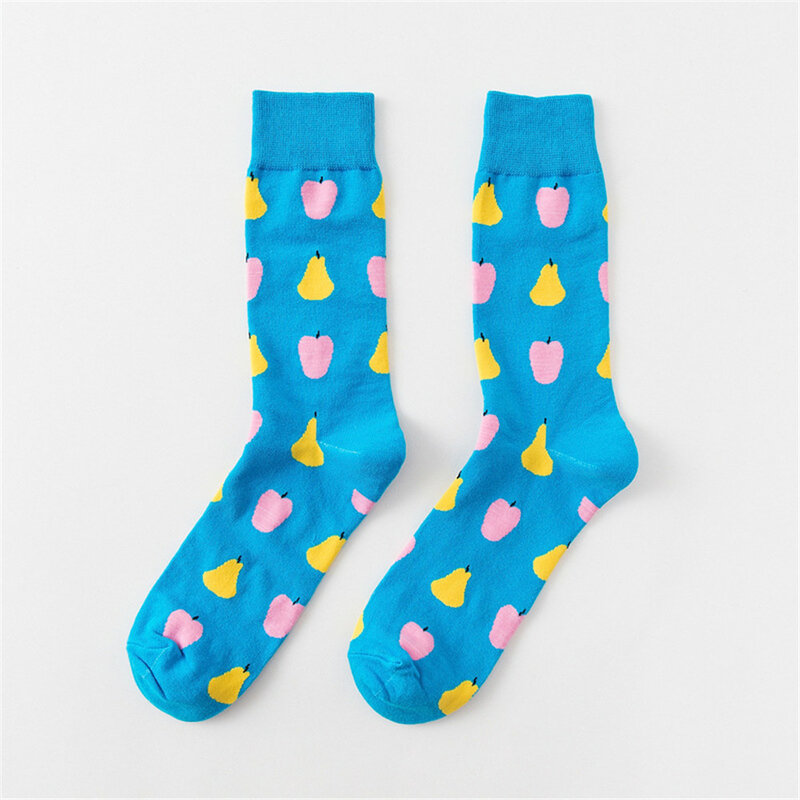 Bunte Obst Muster Crew Socken Lustige Apple Banana Kirsche Wassermelone Baumwolle Mitte Rohr Socken Beiläufige Lange Socken für Alle Jahreszeiten