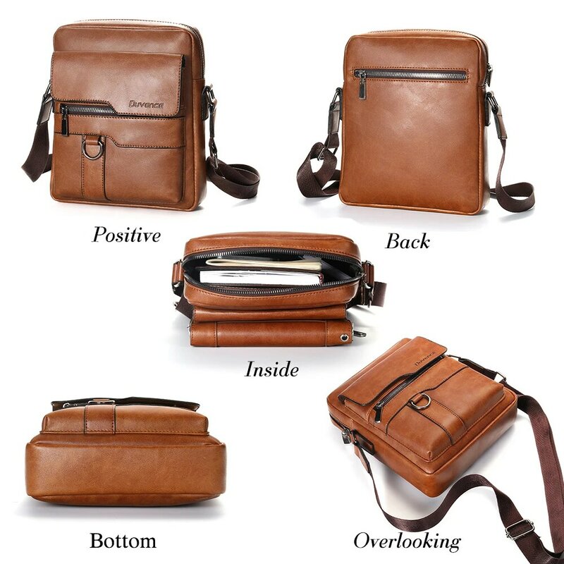 Модная мужская сумка на плечо из искусственной кожи, мужская сумка, деловая, коричневая, с клапаном, мужские твердые сумки с клапаном, карман...