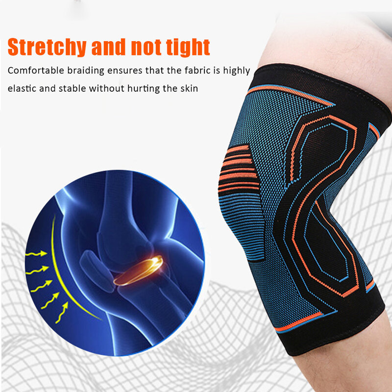 Fitness Knee Pad Knitted Outdoor Sports Cycling Knee Protection Compression Knee Brace Sleeve Unisex Exercise Equipment